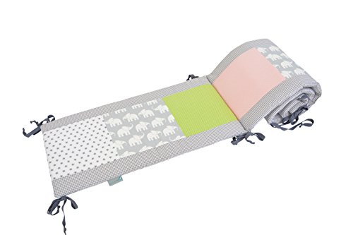 BEBILINO ® Nestchen Bettnestchen & Bettumrandung ALLE GRÖSSEN für Babybetten ELEFANT MÄDCHEN