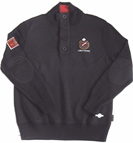 Preisvergleich Produktbild Carlo Colucci Designer Premium Sweatshirt mit Aplikationen black S 46