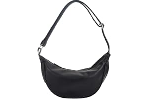 TIAASTAP Damska torebka z półksiężycem, wegańska skóra, halfmoon, torba hobo, torba na ramię, damska mała torba na brzuch, stylowa torba na ramię z regulowanym paskiem na ramię