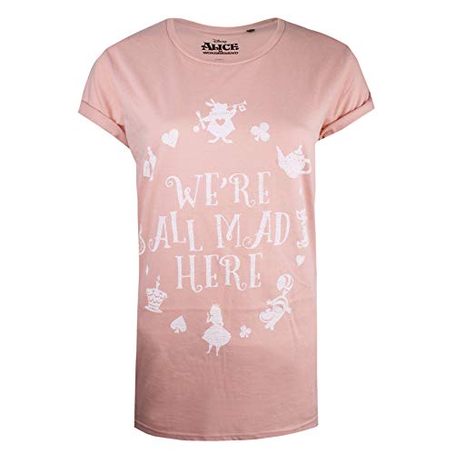 Disney Women's Alice in Wonderland-We're All Mad Here T-Shirt