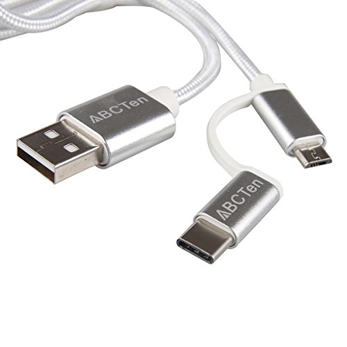ABCTen 2in1 Highspeed USB C und Micro USB Ladekabel u Datenkabel Beide Android Gerät und andere Typ C Geräte für Samsung Huawei Xiaomi Nokia Meizu etc