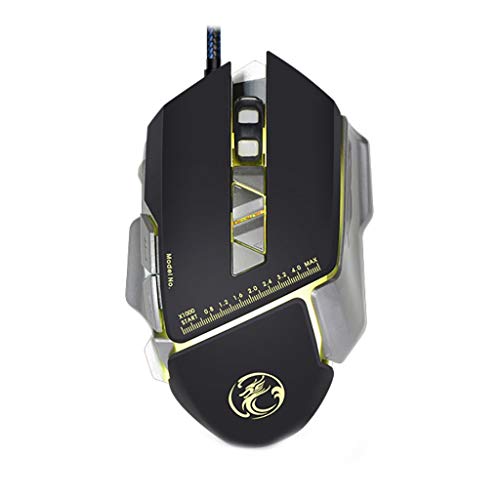 Preisvergleich Produktbild ZCP Kabelgebundene Gaming-Maus 7-Tasten-Makro-Programmierspiel-Offic... Siebenfarbige Beleuchtung Esports-Maus (Farbe : SCHWARZ)