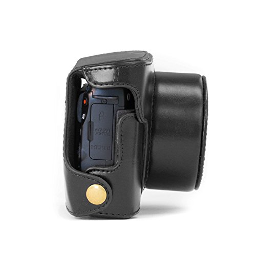 MegaGear Etui souple en cuir pour  Housse pour Canon PowerShot G1X Mark II  Noir 