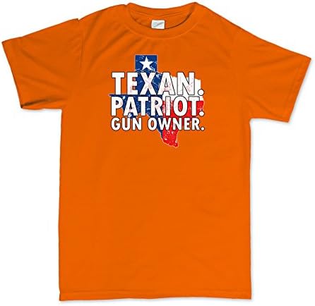 Texas Patriot Gun Owner 4th July Independence Day Tshirt 3XL Orange