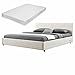 Produktbild [my.bed] Elegantes LED Polsterbett mit Kaltschaum-Matratze (H2) - 140x200cm - (Kopfteil: Textil creme - Fuß-und Seitenteil: Wildlederimitat elfenbeinweiß) - Bett / Doppelbett / Bettgestell inkl. Lattenrost