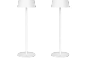 K-Bright 2 szt. Bezprzewodowa lampa stołowa, 3000K Akumulator Ciepły kolor światła Nadaje się do wewnątrz i na zewnątrz Akumulator LED Lampa stołowa (biały)