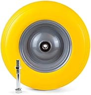 Grafner Schubkarrenrad pannensicher Vollgummi, 4.80/4.00-8 Ø 390mm, Stahlfelge, 180 kg Traglast, inkl. Achse, 