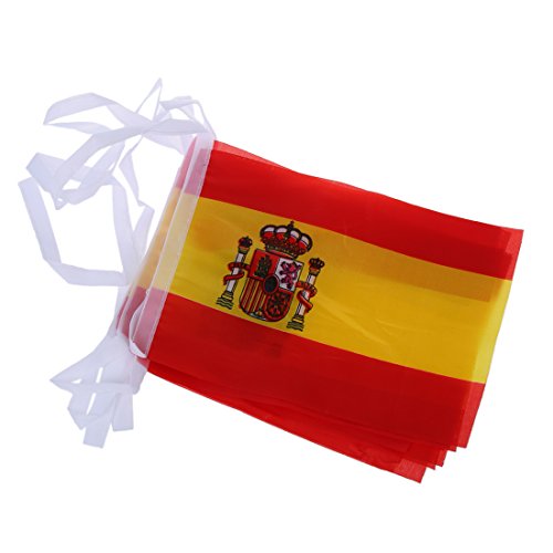 SODIAL(R) 3 m Pride Passion Party Spain Bunting Small Flag Accessory