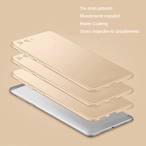 Custodia Huawei P Smart, EasyBee PC Shell Duro Case Ultra Sottile [Anti-Graffio] [Anti-Impronte] Metal texture Protezione Cover per Huawei P Smart/Enjoy 7s, Oro