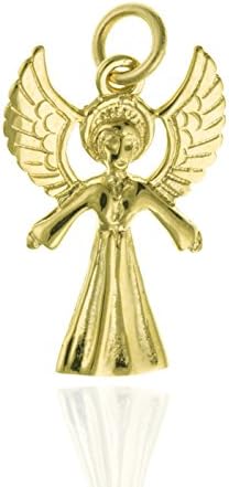 9ct Gold Guardian Angel Charm Pendant.