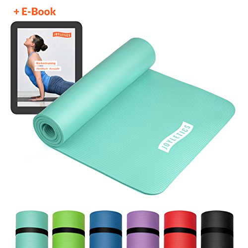 Joyletics® Colchoneta de Yoga »100« Esterilla Antideslizante Ideal para Yoga, Pilates o Gimnasia - práctica y Ligera - Dimensiones 183 x 61 x 1 cm en Turquesa