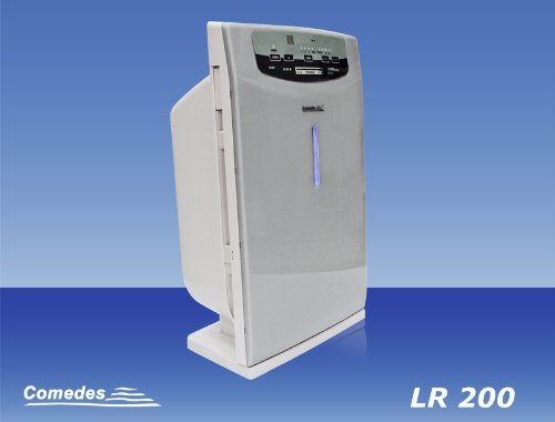 Comedes LR 200 Luftreiniger, Luftwäscher Rauchverzehrer, Luftionisator mit HEPA-Filtermedium gegen Staub und schlechte Gerüche (Raumgröße bis zu 40 m²)
