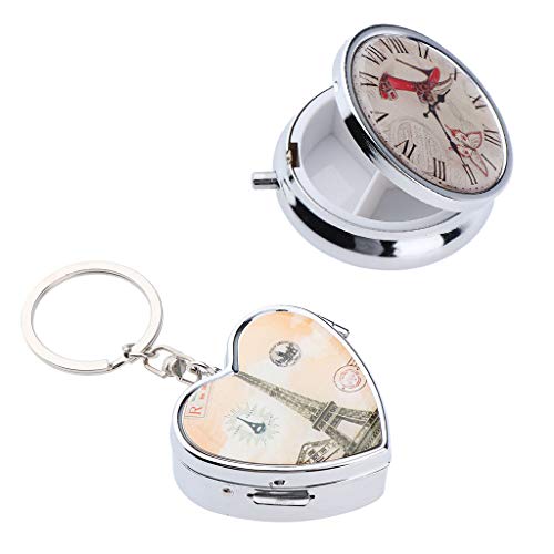 Lovely Cute Embossing Round 3 Grids and Heart-shaped 2 Grids Small Container with Mirrors,Multifunction,Portable,Travel Box