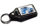 Qualität Chrom plattiert vor FIAT PUNTO Schrägheck Koolart Premium Leder und Chrom-Schlüsselring in verschiedenen Farben!, blau