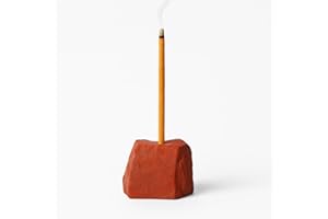 Urban Nest Porta Incenso in Cristallo Naturale, Pietra Decorativa per Meditazione, Purificazione Energetica, Guarigione Emotiva, Crescita Spirituale & Decorazioni per la Casa (Giada Rossa, 3-5 cm)