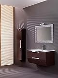  Piesse Muebles de baño clásicos de Madera wengué suspendido Mueble de baño con Lavabo Espejo Cristal Columna