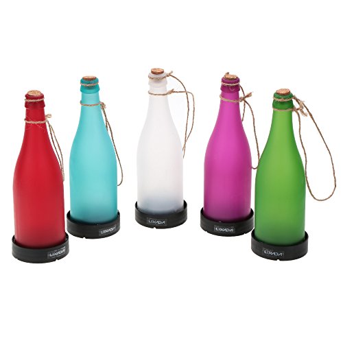 Lixada 5PCS Solarbetrieben Kork Weinflasche LED Hängende Lampe für Outdoor Party Garten Innenhof Terrasse Spazierweg Dekoration - 2