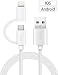 Produktbild Micro USB Kabel, Coolden® 2 in 1 Lightning Kabel Android IOS Ladekabel für iPhone, iPad, Samsung Galaxy, HTC, Motorola, Sony, Nexus, BlackBerry, LG, Nokia [3ft/0.9m]-Weiß