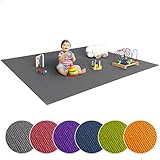 HYGIENISCH & WASCHMASCHINENFEST - Die Kindermatte saugt nicht. Speichel, Erbrochenes und Urin sowie Dreck können mit einem feuchten Tuch einfach vom Spielteppich weg gewischt oder gesaugt werden. Sie ist sogar bis 60°C waschmaschinenfest