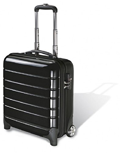 Business Trolley, Laptopkoffer, Laptopkoffer mit Rollen hochwertiges Polycarbonat carbon silber, erhältlich auch in schwarz von FIHA-Promotion - 5