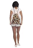 Turnbeutel Fullprint All Over Emoticon Emoji Black Smileys Beuteltasche Hipsterbag -