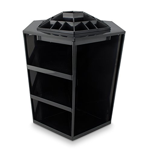 VENKON – Make Up Organizer Sortierkasten für Aufbewahrung von Kosmetik – 360 Grad drehbar – schwarz - 4