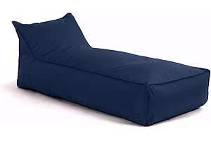 Avalon - Pouf Chaise Longue da Esterno Badd L Jive, Pouf Letto Comodo e Impermeabile, Grande e Perfetto da Giardino, Ottimo per Arredo Piscina, Design Moderno, Made in Italy(80x180cm-Blu Scuro)