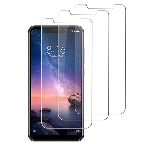 Hecitor Cristal Templado Xiaomi Redmi Note 6 Pro, [3-Unidades] Espesor 0.26 mm, [2.5D Round Edge] [9H Dureza] [Ultra Resistente a Golpes y Rayado] [Sin Burbujas]