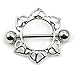 Produktbild DDU(TM) 2 Stück Nette Blumen Kreis-Form Nippel-Ring Körper-Piercing-Schmuck Barbell