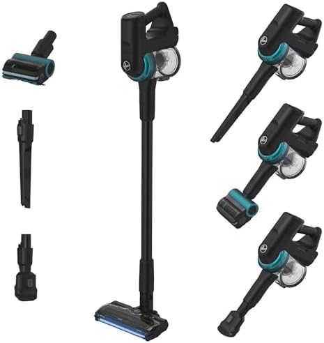 Hoover [HF410P Nuovo aspirapolvere senza fili, manovrabilità a 360° per tutti i tipi di pavimenti, spazzola anti-groviglio con luci LED, mini turbo spazzola per rimuovere capelli e peli di animali