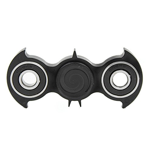 Hand Spinner Fidget Toy Finger Spinner Bat Shape EDC High Speed Ceramic Bearing Hand Spinner for Focusing Autism ADHD (Black)