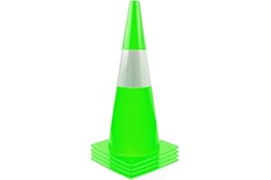 ALYOEN Lot de 4 cônes d'avertissement de 38 cm - Empilables - Cônes de signalisation - Cônes de signalisation - Cônes de signalisation de sécurité routière - Pour activités de plein air et événements festifs