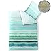Produktbild CelinaTex Fashion Bettwäsche 2tlg 155 x 220 cm Baumwolle Bettbezug Set 80 x 80 cm Kissenbezug 5000406 Davia türkis weiß grün