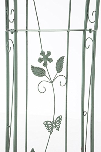 CLP Eisen Rosenbogen FLOWERS, Höhe 238 cm, Breite 123 cm, Tiefe 45 cm, verziert, Metall pulverbeschichtet antik-grün - 6