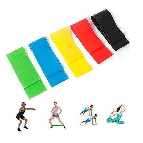 Widerstandsbänder Beine / Fitnessbänder Gummi Ring / 5er Set Stark Gymnastikbänder / übungsband Therabänder Kraftsport für Beine und Arme Ideal für Reha Physiotherapie Pilates Yoga Crossfit zu Hause Training oder im Freien - 7