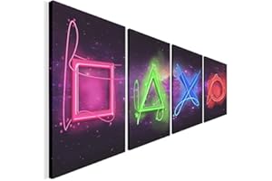 PROXICEEN Gamers - Lienzo decorativo (4 piezas, 30 x 45 cm)