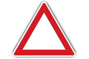 HAVATI Autocollant : 200 mm, 1 pièce – Triangle de signalisation – (rouge/blanc) – StVO