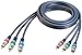 Produktbild All4u BBV 12 Cinch-Kabel (3x Cinchstecker - 3x Cinchstecker, verchromter Vollmetallstecker) 1,5 m für RGB-Anwendung blau