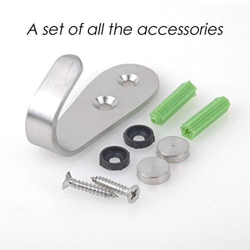 OUTOWIN Kleiderhaken Handtuchhaken 10er-Set, aus hochwertigem Edelstahl, Wandmontage, Dicke: 3mm - 3