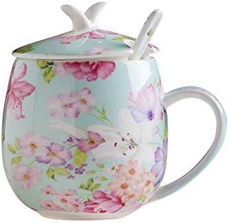 porcelain cup creative couple Cup mugs Cup with lid milk cup -A