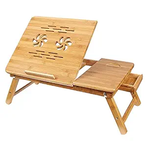 shopper 52.com Wooden Multipurpose Table for Laptop/Study/Reading/Eating/Craft-Work/Bed Table Kids Study Table Foldable Laptop Table with Drawer - WODTB2-N1