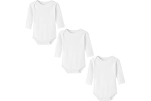 BINIDUCKLING Body Shaping Bebé-Niños Conjuntos，Ropa de una Pieza para Bebé， Mameluco Traje Recién Nacido ，Manga Larga，Pack de ３，0－２４M