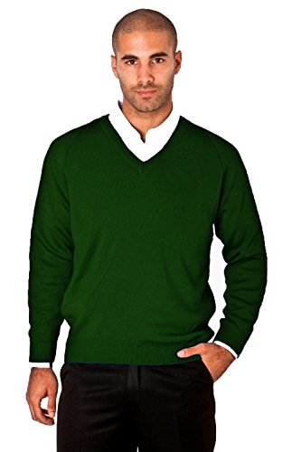 CKL Men's Workwear Corporate Wear V-Neck Knitted Wool-Mix Jumper Raglan Sleeves