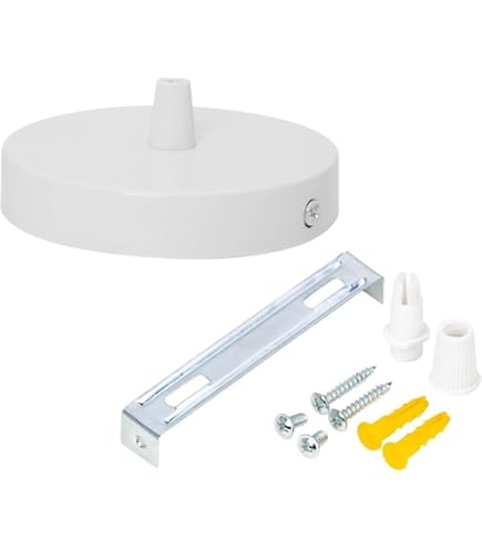 Lustre Suspension Cupole – Laiton Et Céramique Festonnée – 32 Cm – Fabriqué En Italie