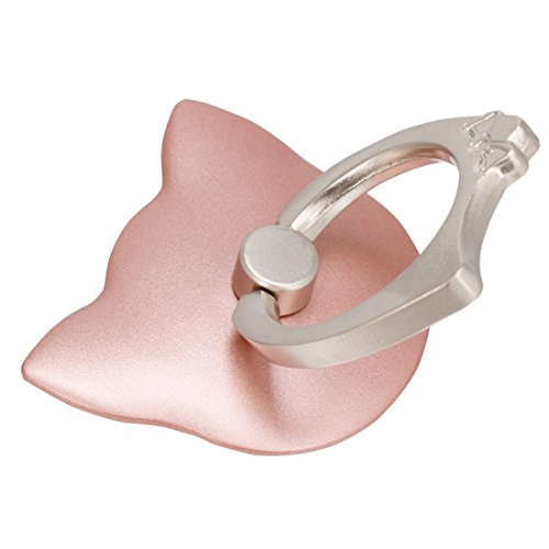 Tiaobug Universal Aufkleber Ring Standplatz Handy Halter 360 Grad Drehbar Metall Smartphone Griff Ring Finger Grip Handy StÃ¤nder Halter Halterung Rosa Katze One Size
