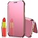 Produktbild Samsung Galaxy A5 2017 Hülle Mädchen, Dexnor Samsung Galaxy A5 2017 Hülle Rose Gold Spiegel Tasche Flip Cover für Mädchen Durchsichtig PC Hardcase Schutz Rückseite Mirror Case Handyhülle Bumper Backcover Lederhülle