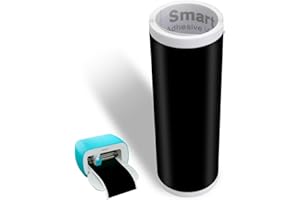 ZINUEEN Schwarz Smart Vinyl Permanent für Cricut Joy, 14x200cm Plotterfolie Selbstklebend Vinyl Roll, Heat Transfer Vinyl für DIY T-Shirt, Tassen, Autos, Banner, Dekoration