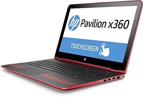 HP Pavilion x360 15 6 inch Touchscreen 2 in 1 Laptop tablet - Red -  Intel   Pentium   4405U Processor  Dual-core - 2 1 GHz - 2 MB cache  4 GB RAM  1 