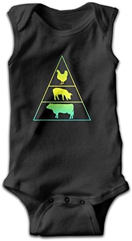 Meat Pyramid1 Baby-Boys Onesies Sleeveless Jumpsuit -  Black - 