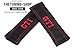 Produktbild 2 x Sicherheitsgurt Bezüge Pads Schwarz Schultertasche Leder Rot GTI Edition Stickerei
